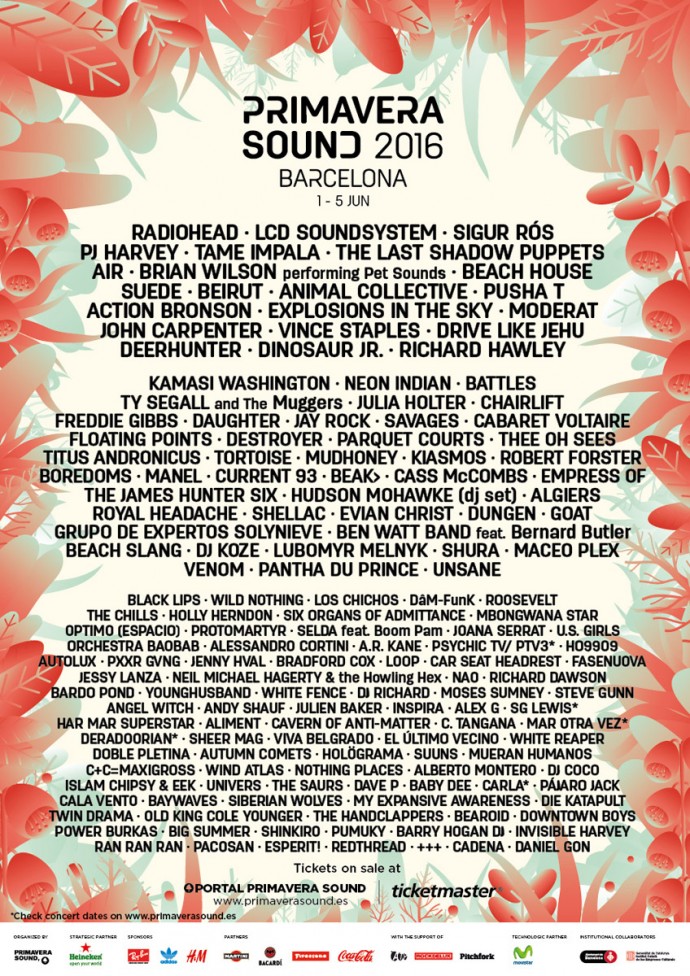 PRIMAVERA SOUND 2016: Ecco la Lineup!!!